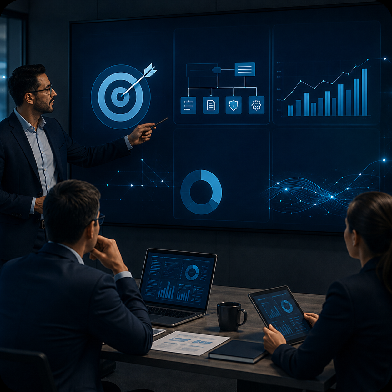Equipo de CENTRO presentando estrategia y alineamiento tecnológico